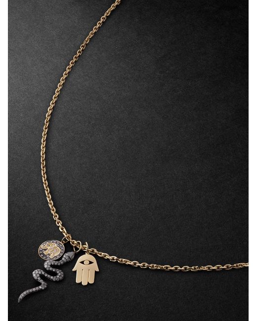 Sydney Evan Black Elephant Small, And Diamond Necklace for men