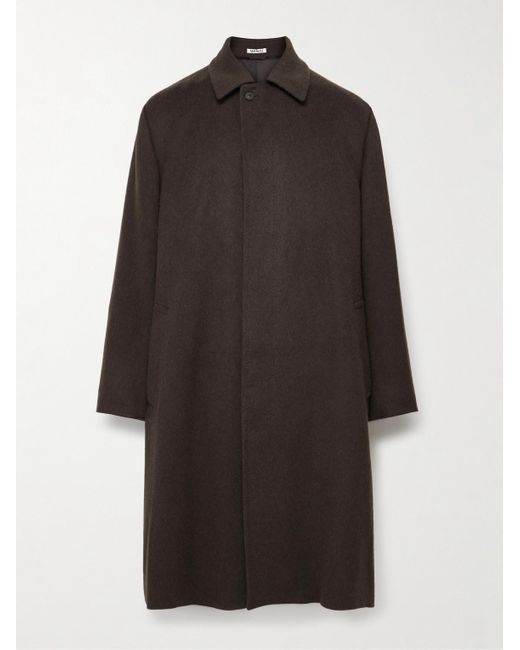 Auralee Black Camel Hair Coat for men