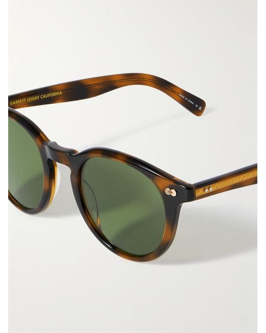 Garrett Leight Green Clune X Round-frame Tortoiseshell Acetate Sunglasses for men