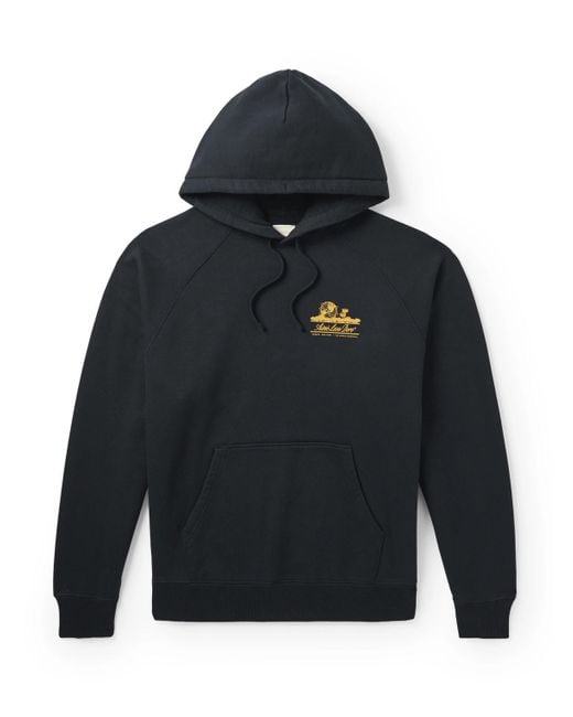 Aimé Leon Dore Blue Unisphere Logo-Print Cotton-Jersey Hoodie for men