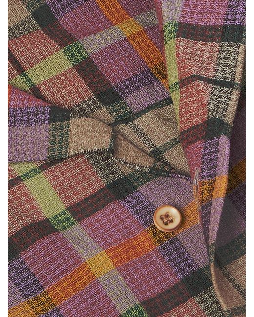 The Elder Statesman Multicolor Burnout Camp-Collar Checked Wool Shirt for men