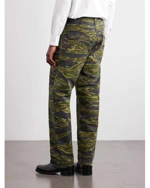 Orslow Green U.s. Army Fatigue Printed Straight-leg Rip-stop Cotton Trousers for men