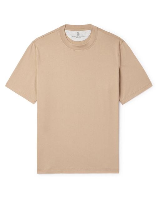 Brunello Cucinelli Natural Cotton-jersey T-shirt for men