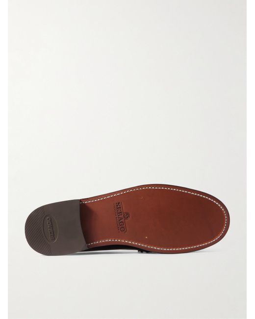 Sebago Brown Classic Dan Leather Penny Loafers for men