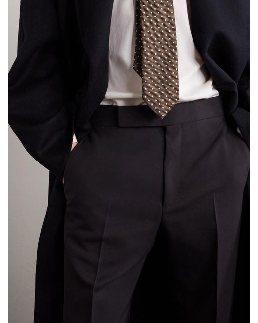 Tom Ford White 8Cm Embroidered Polka-Dot Silk-Jacquard Tie for men
