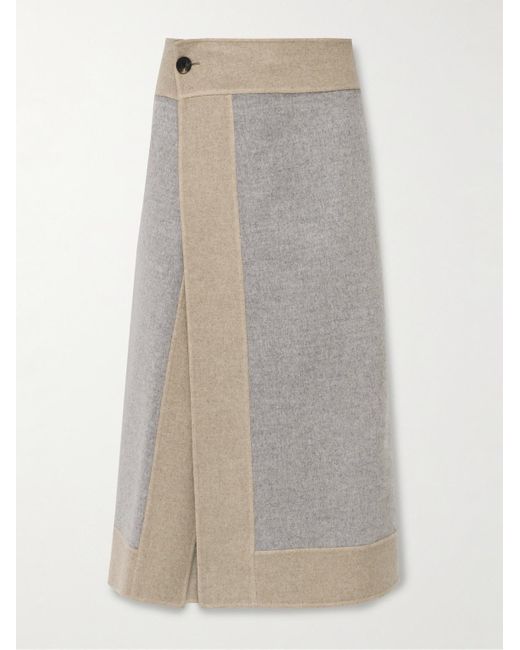 Fear Of God Gray Two-tone Double-faced Virgin Wool And Cashmere-blend Wrap Skirt for men