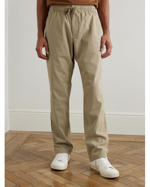 Polo Ralph Lauren Natural Straight-Leg Cotton-Blend Seersucker Drawstring Trousers for men