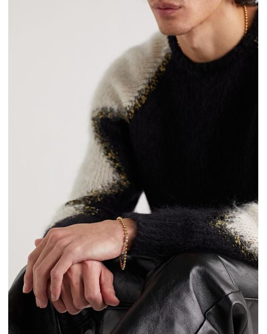 Greg Yuna Black Umlaut 14-Karat Diamond Bracelet for men