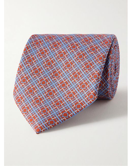 Ferragamo Pink 8cm Logo-print Silk-twill Tie for men