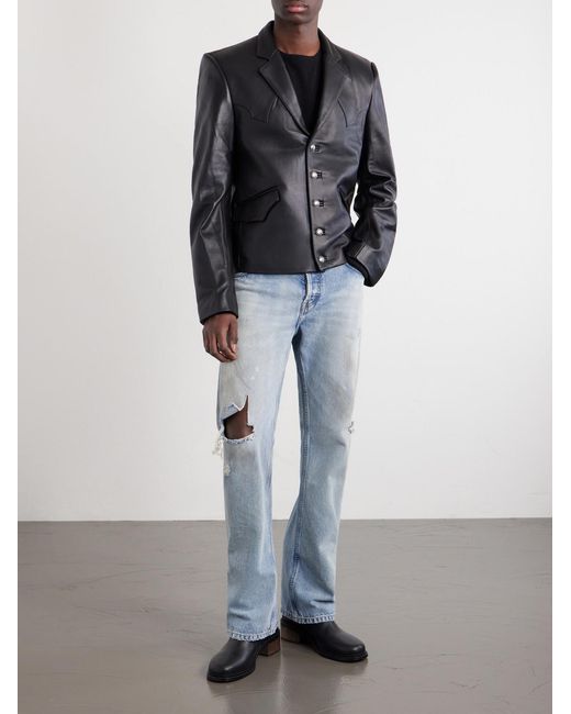 Enfants Riches Deprimes Black Western Perfect Leather Blazer for men