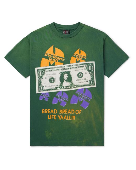 SAINT Mxxxxxx Green Sean Wotherspoon Printed Cotton-jersey T-shirt for men