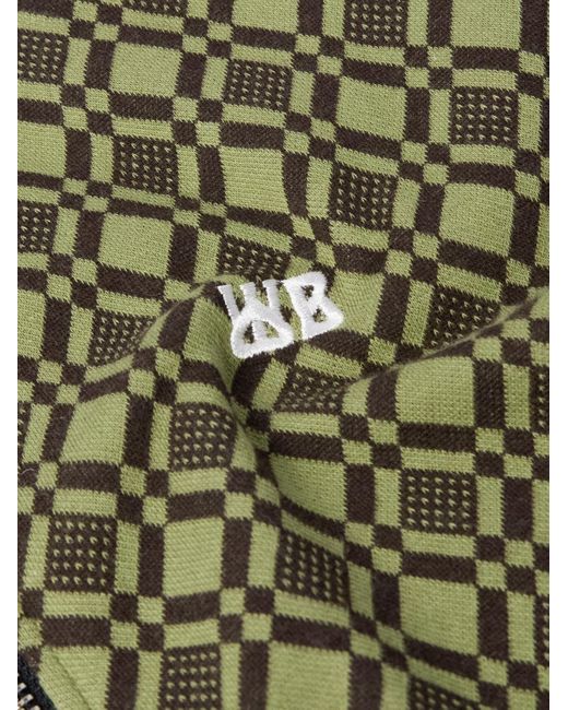 Wales Bonner Green Power Crochet-trimmed Jacquard-knit Organic Cotton-blend Jersey Track Jacket for men