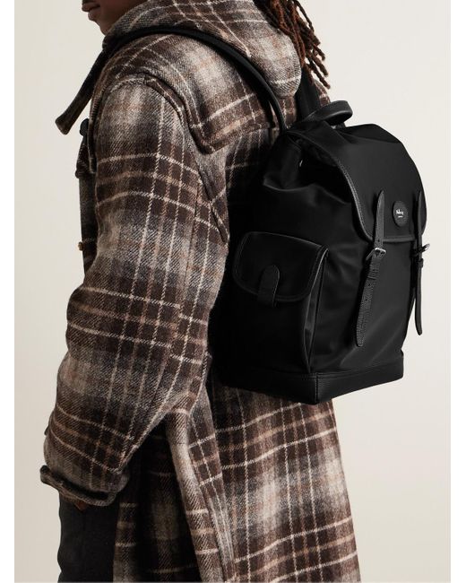 Mulberry Black Heritage Full Grain Leather-trimmed Recycled-nylon Backpack for men