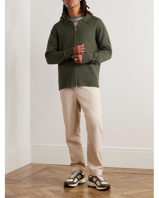 Cardigan in maglia con zip Harald 6530 di NN07 in Green da Uomo