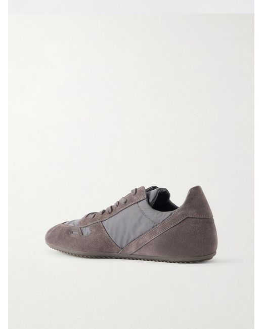 Rick Owens Gray Minimal Suede And Nylon Sneakers for men