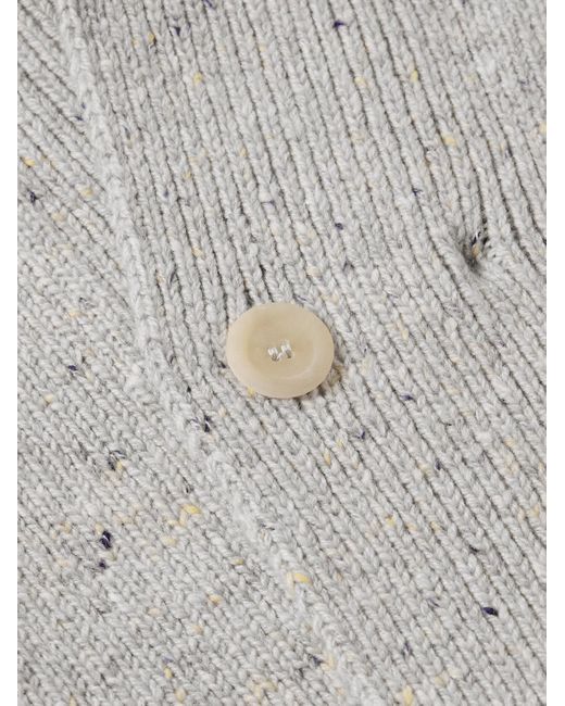 Inis Meáin Gray Unstructured Merino Wool And Cashmere-blend Cardigan for men