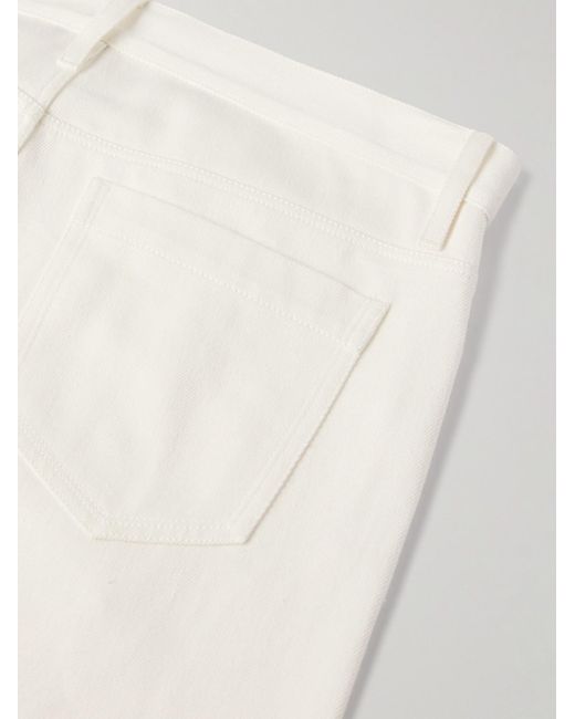 Gabriela Hearst White Anthony Slim-Fit Straight-Leg Cotton-Twill Trousers for men