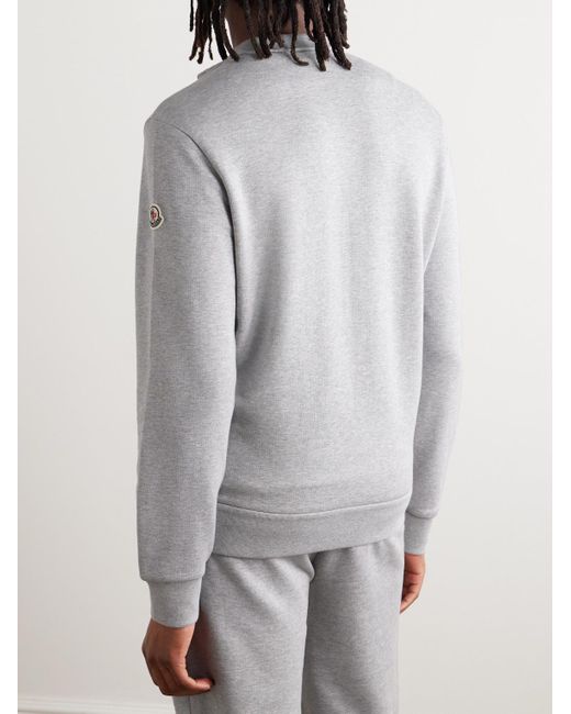 Moncler Sweatshirt aus Baumwoll-Jersey mit Logoapplikation in Gray für Herren