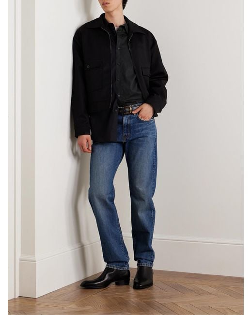 Nili Lotan Black Finn Cotton-Poplin Shirt for men