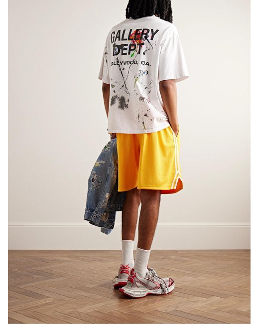 GALLERY DEPT. Natural Paint-Splattered Logo-Print Cotton-Jersey T-Shirt for men