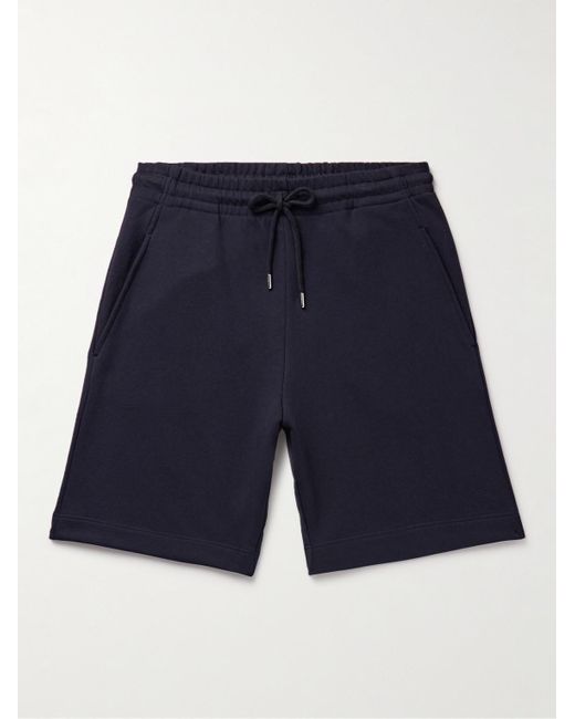 Dries Van Noten Blue Straight-leg Cotton-jersey Drawstring Shorts for men