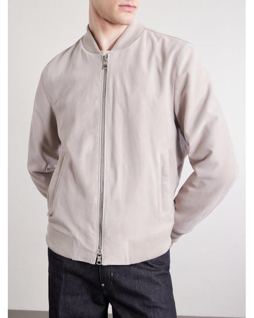 Mr P. Pink Suede Bomber Jacket for men