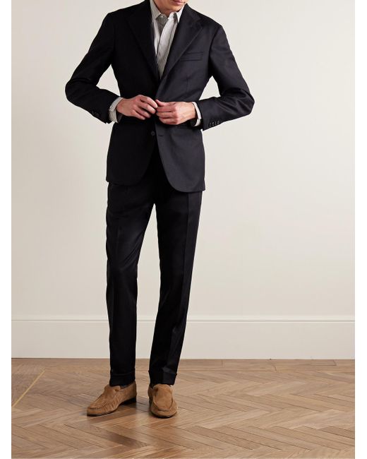Saman Amel Blue Wool And Cashmere-blend Felt Suit Jacket for men