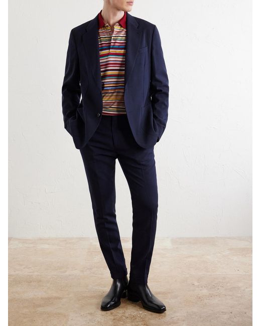 Paul Smith Blue Wool-hopsack Suit Jacket for men