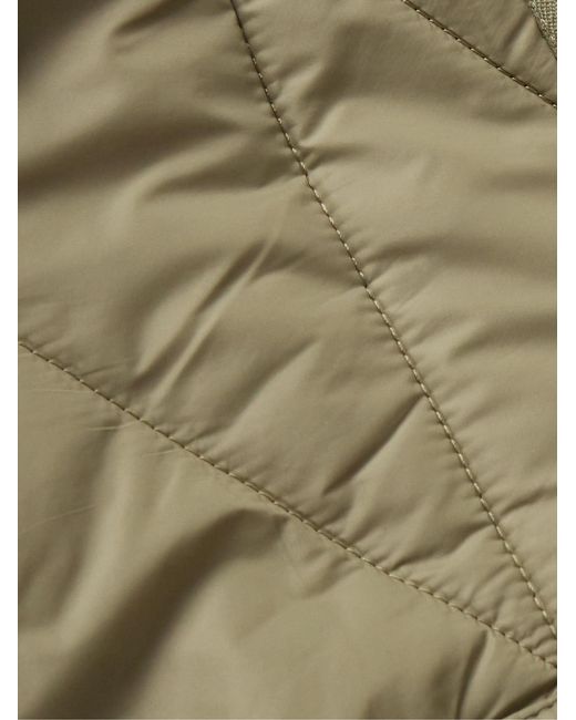 Rick Owens Green Quilted Shell Hooded Jacket for men