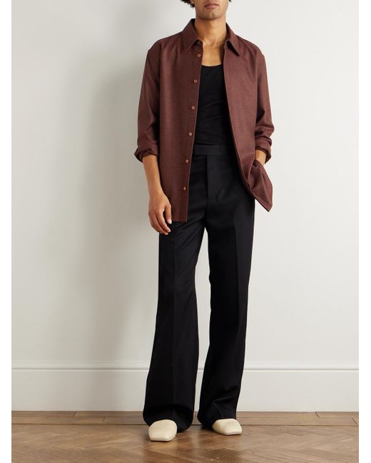Gabriela Hearst Red Abbe Wool And Cashmere-blend Twill Shirt for men