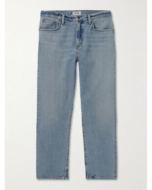 Agolde Blue Curtis Slim-Fit Straight-Leg Distressed Jeans for men