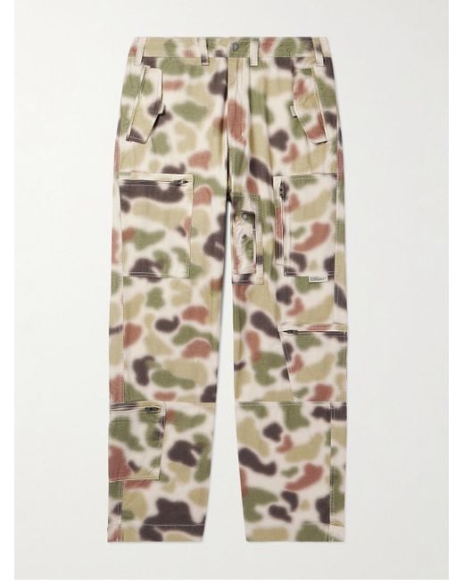 Thisisneverthat Natural Straight-leg Camouflage-print Cotton-canvas Cargo Trousers for men