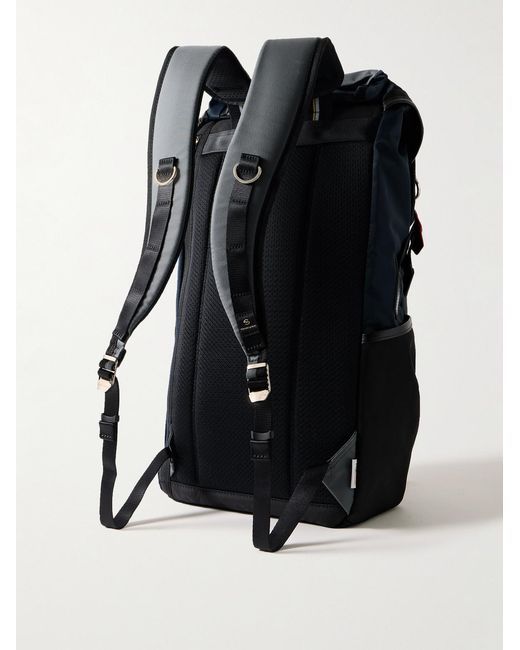 Master Piece Black Potential Leather And Webbing-Trimmed Cordura Mastertex Backpack for men