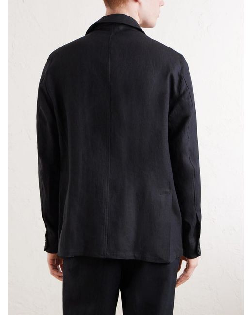 J. Mueser Black Safari Linen Jacket for men