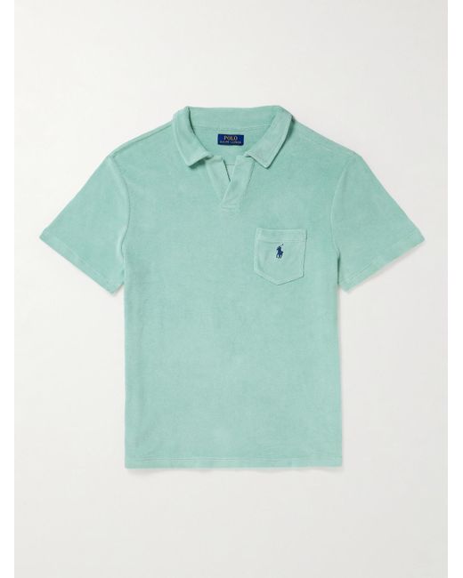 Polo Ralph Lauren Green Logo-embroidered Cotton-blend Terry Polo Shirt for men
