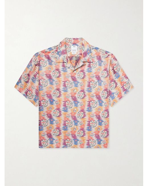 Visvim Pink Crosby Camp-collar Silk And Cotton-blend Jacquard Shirt for men