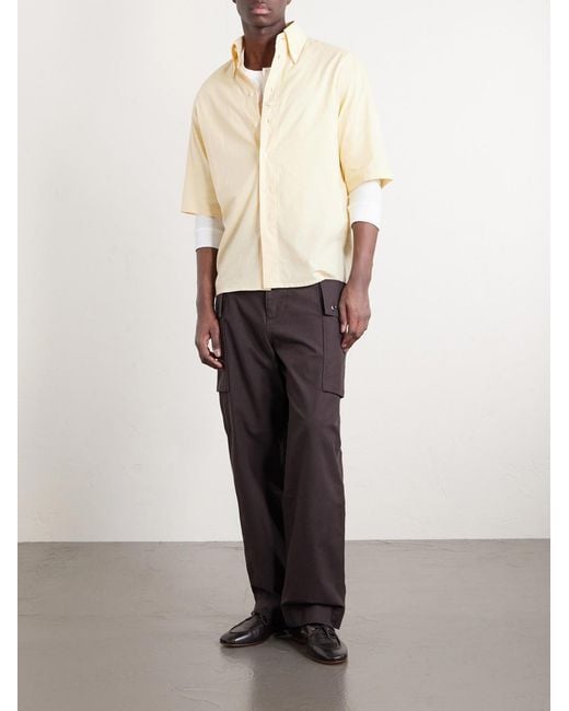 Margaret Howell Brown Straight-Leg Cotton-Twill Cargo Trousers for men
