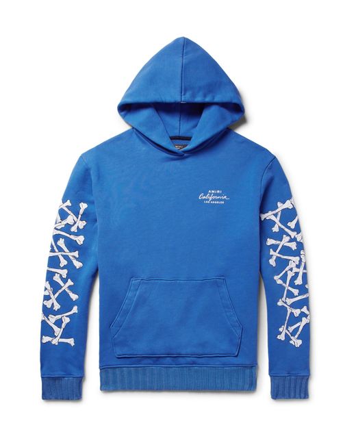 Amiri Blue Bones Pullover Hoodie for men
