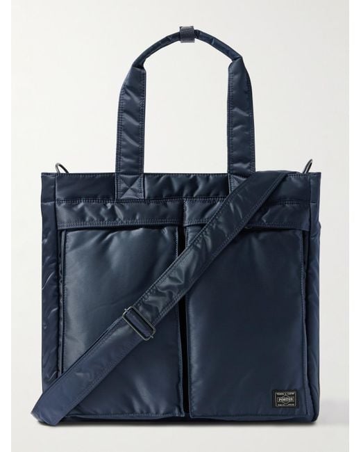 Porter-Yoshida and Co Blue Tanker 2way Nylon Tote Bag for men