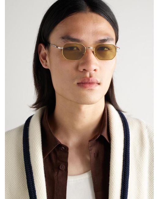 Cutler & Gross Natural Octagon-Frame-Tone And Rhodium Sunglasses for men