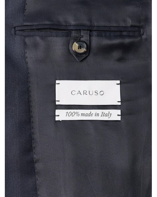 Caruso Blue Wool Suit Jacket for men