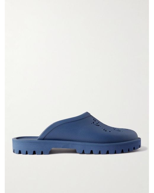 Gucci Logo-perforated Rubber Clogs in Blue for Men | Lyst Australia