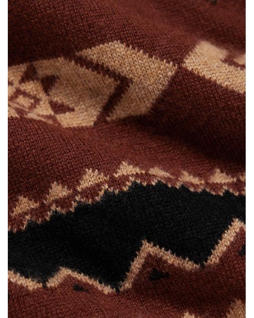 MANAAKI Brown Rongo Jacquard-Knit Merino Wool And Cashmere-Blend Sweater for men