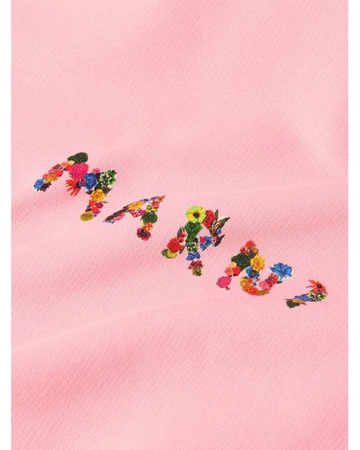 Marni Oversized-Hoodie aus Baumwoll-Jersey mit Logoprint in Pink für Herren