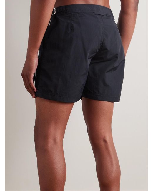 Orlebar Brown Black Bulldog Mid-Length Swim Shorts for men