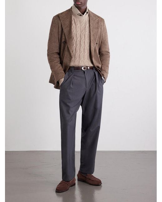 Polo Ralph Lauren Brown Double-Breasted Prince Of Wales Blazer for men
