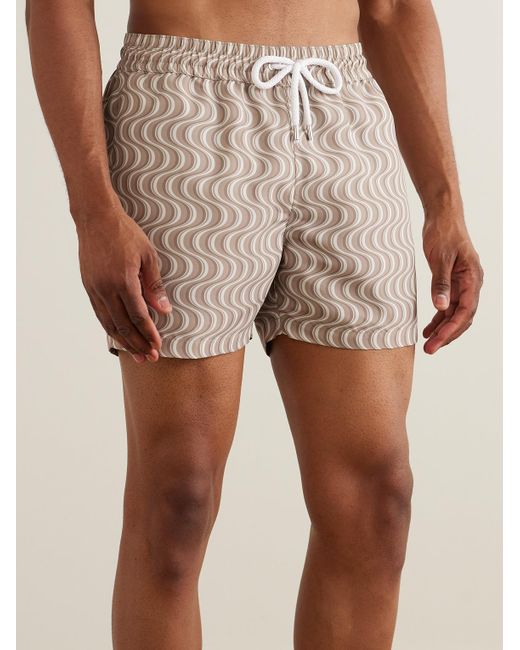 Frescobol Carioca Natural Straight-leg Short-length Printed Recycled Swim Shorts for men