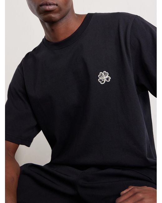 NN07 Black Jett 30026 Logo-embroidered Organic Cotton-jersey T-shirt for men