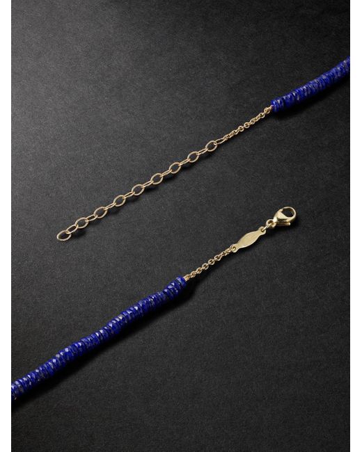Jacquie Aiche Blue Prayer Box 14-Karat Lapis Lazuli Beaded Necklace for men