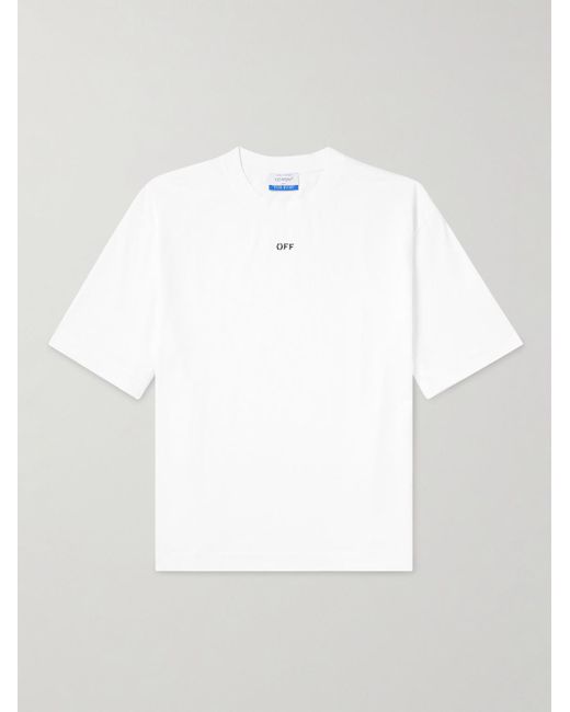Off-White c/o Virgil Abloh White Logo-print Cotton-jersey T-shirt for men